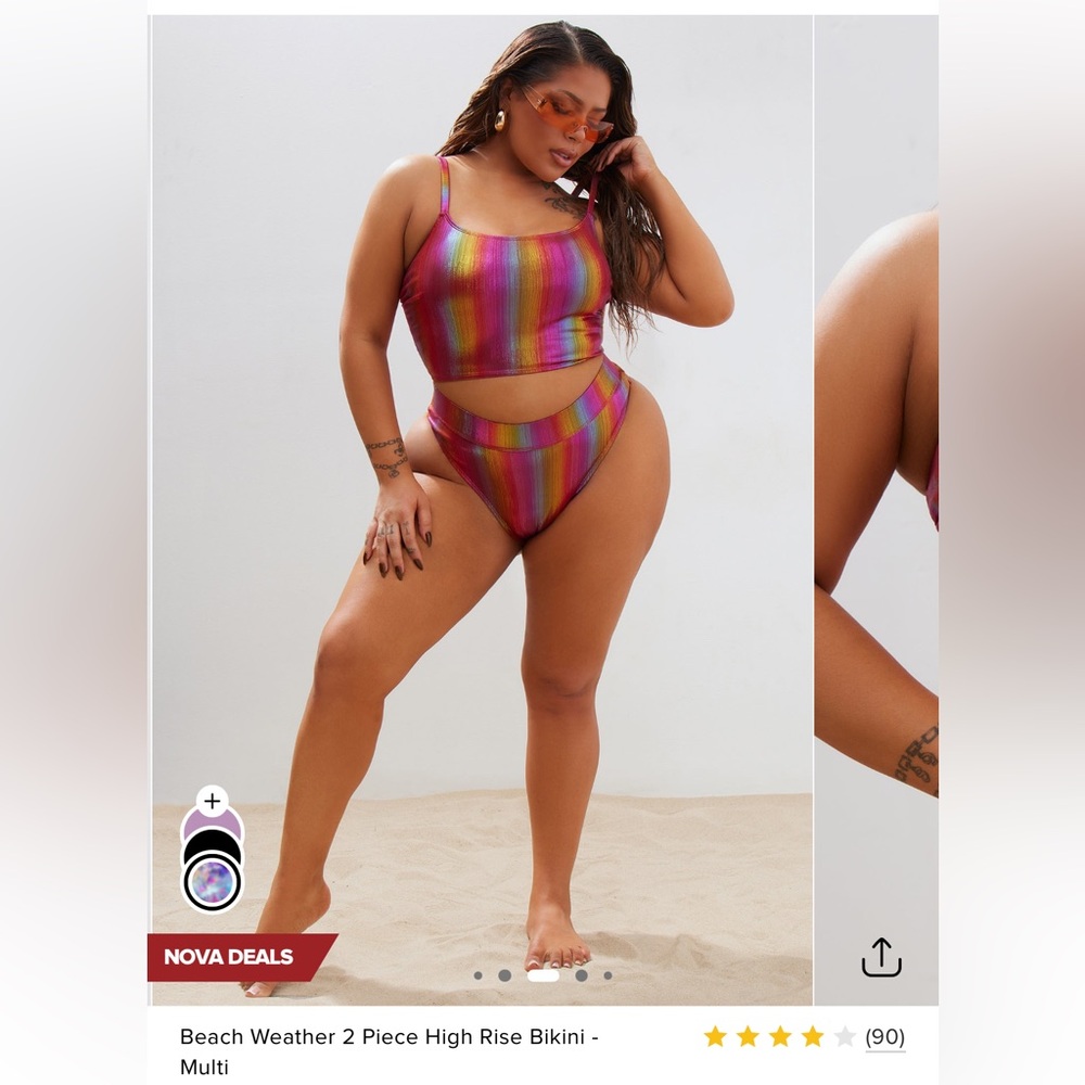 Fashion Nova Vibrant Striped Bikini
